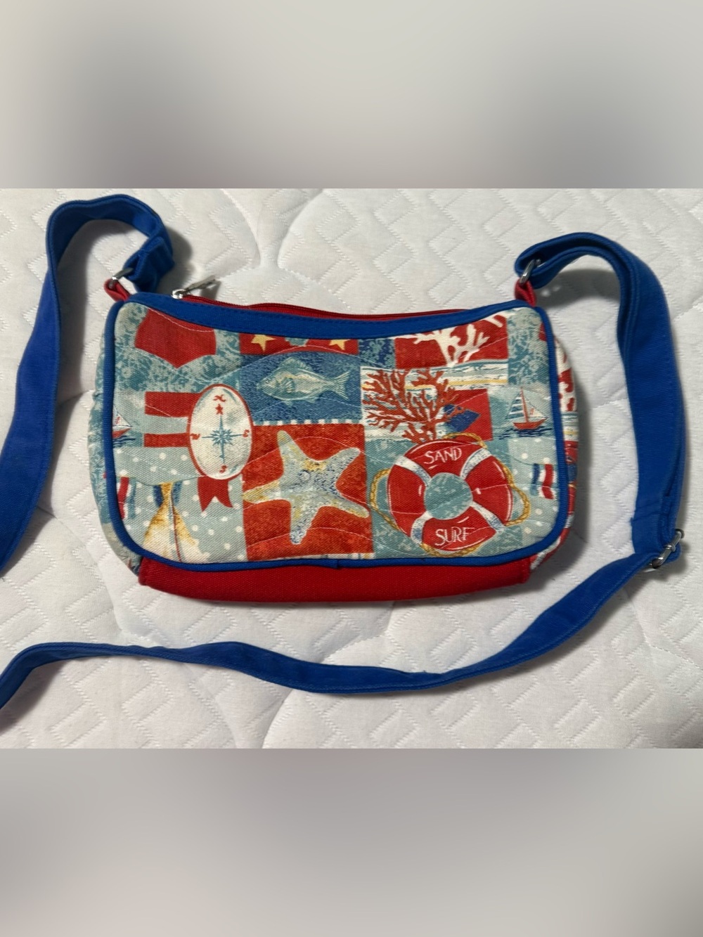 Nautical Red & Blue Crossbody Bag, EUC
No call outs. - Picture 6 of 7